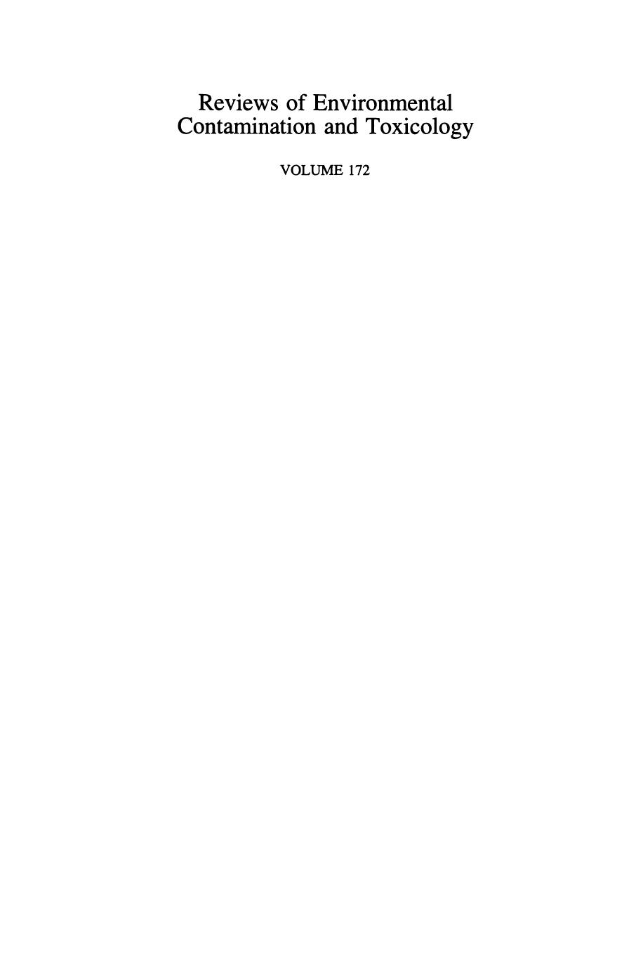 172. Continuation of Residue Reviews (2001) by Unknown