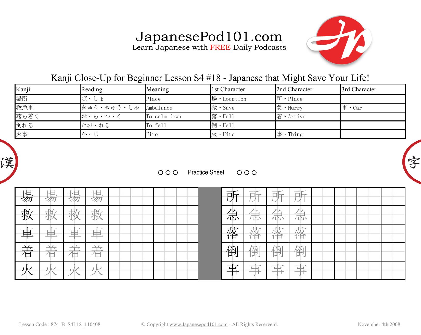 18. Japanese that Might Save Your Life! by Kanji Close-Up