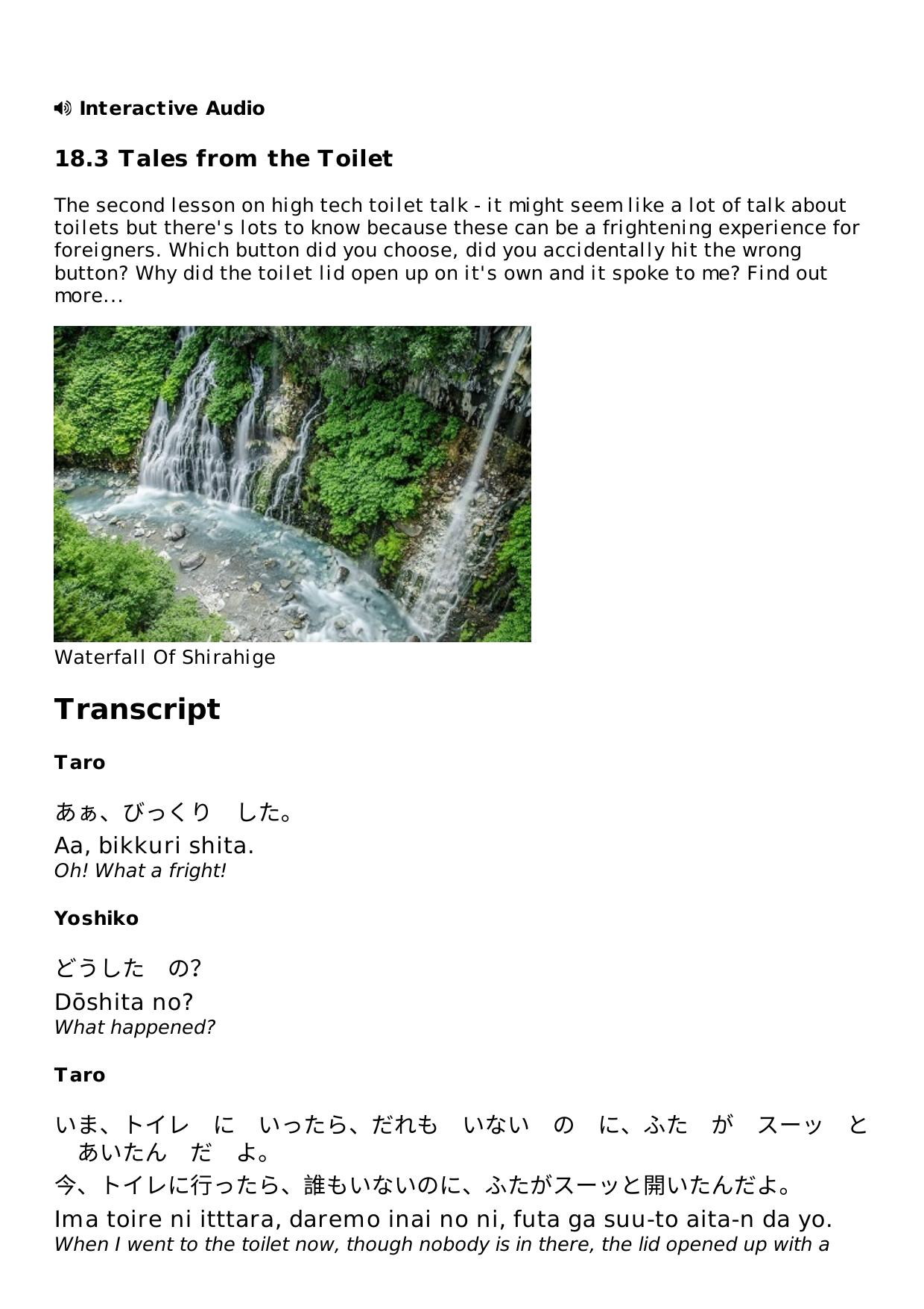 18.3 Tales from the Toilet Lesson | Rocket Japanese by Unknown