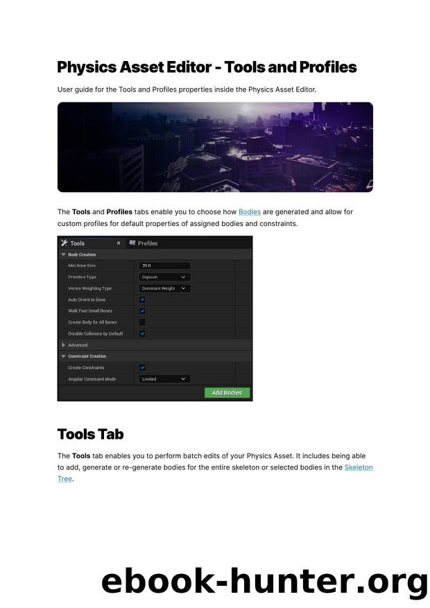 186 Physics Asset Editor - Tools and Profiles by Tools & Profiles