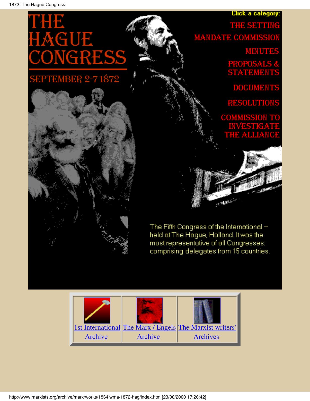 1872: The Hague Congress by Unknown