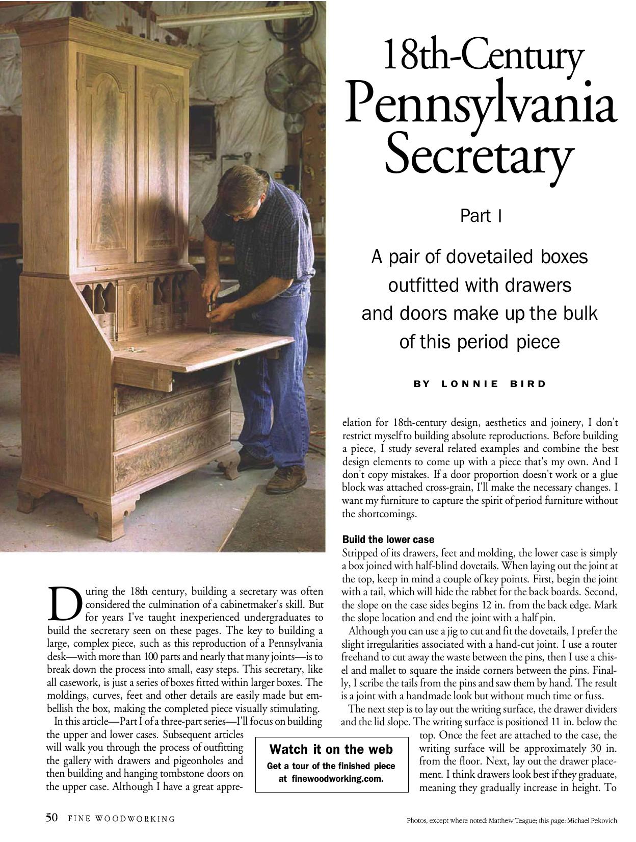 18th-Century Pennsylvania Secretary by Lonnie Bird