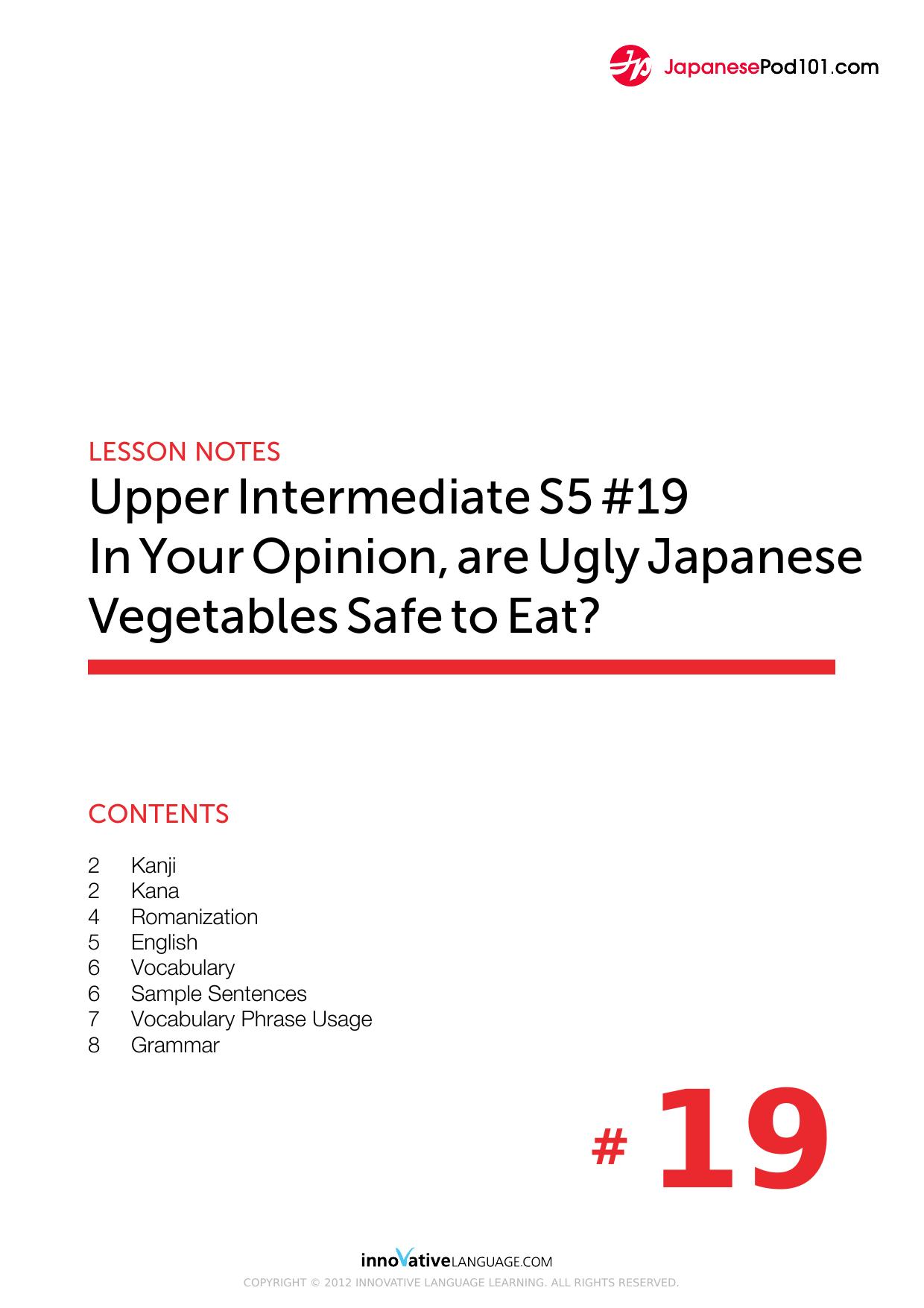 19. In Your Opinion, are Ugly Japanese Vegetables Safe to Eat by Lesson Notes