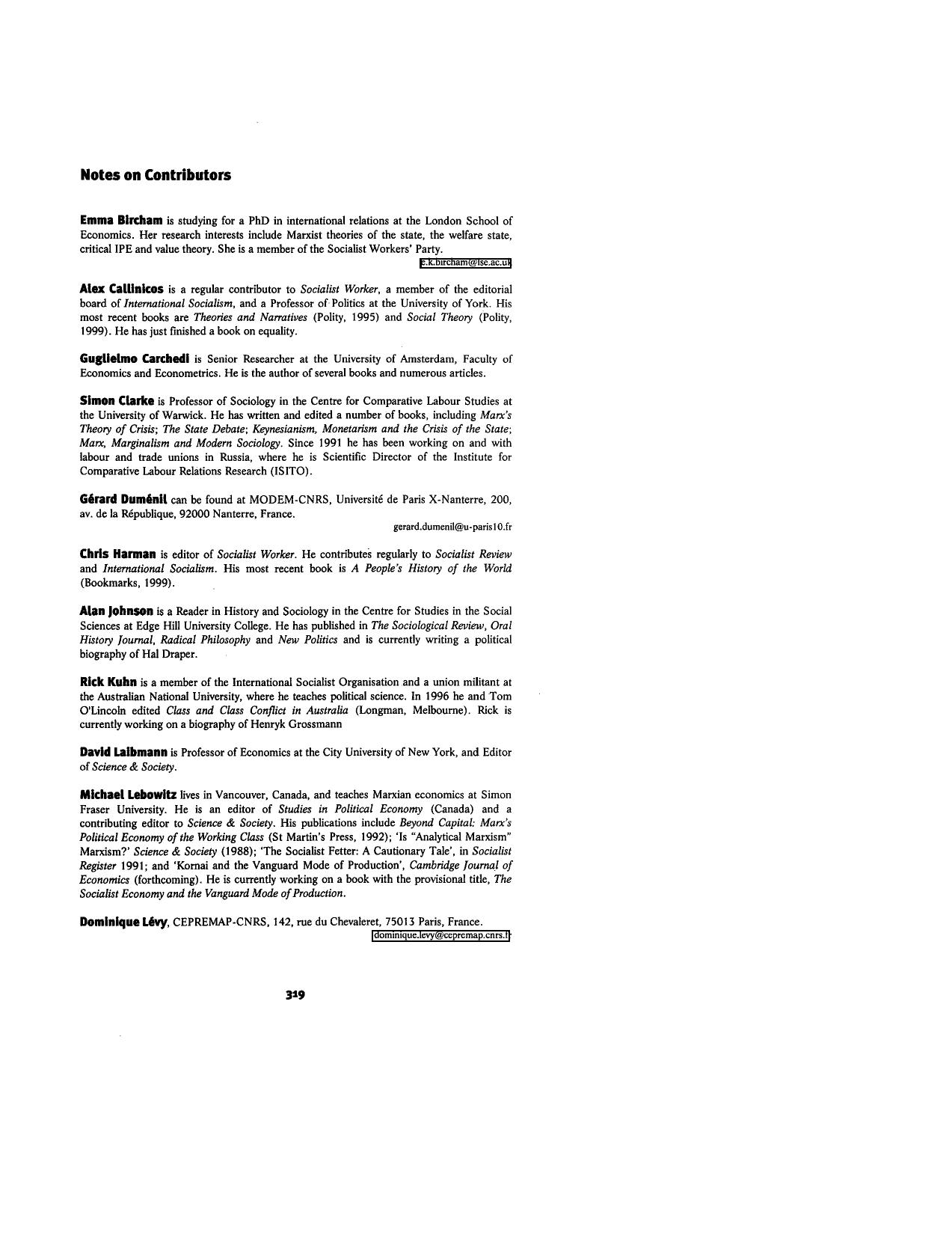 19. Notes on Contributors by Unknown