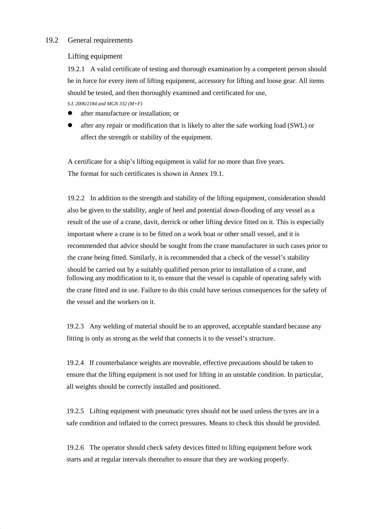 19.2 General requirements by Redistributed by Regs4ships Ltd