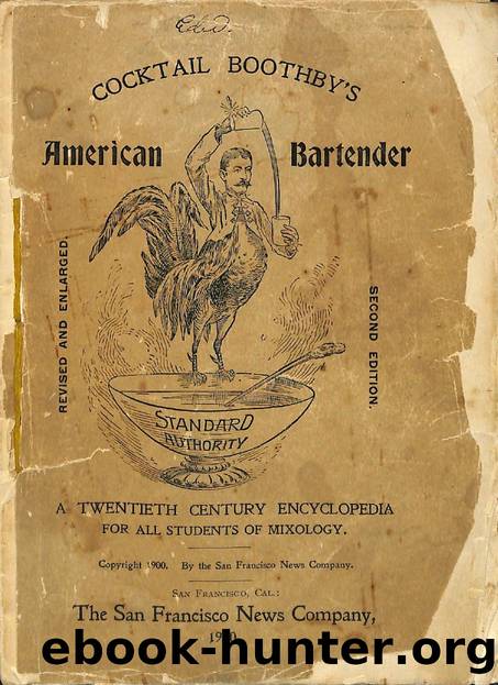 1900 Cocktail BOOTHBY'S American Bartender ( 2nd edition ) by Unknown