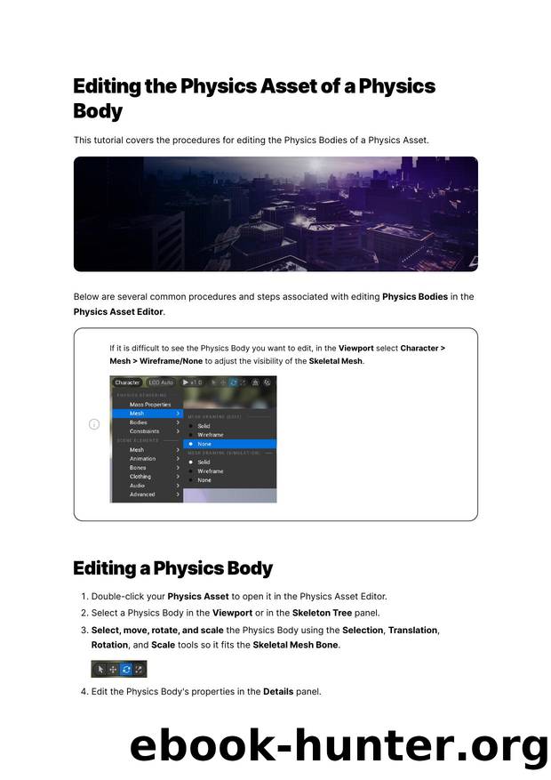 195 Editing the Physics Asset of a Physics Body by Unknown
