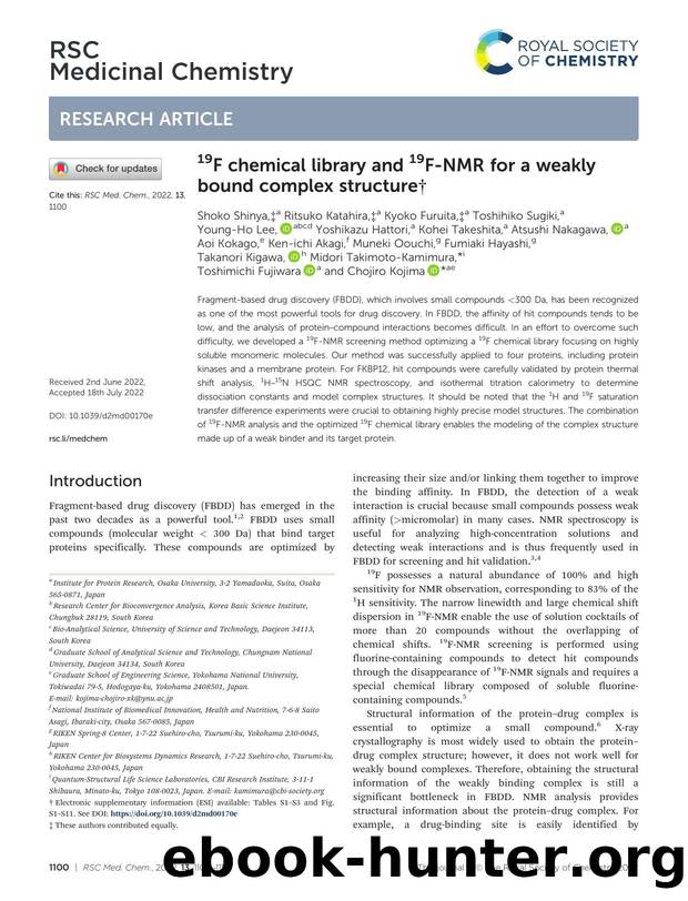 19F chemical library and 19F-NMR for a weakly bound complex structure by unknow
