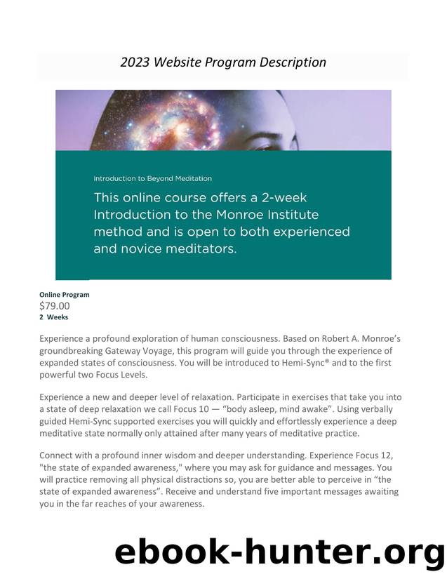 1b  Introduction to Beyond Meditation Online Course (2023 Webpage Program Description) by Susan Smily