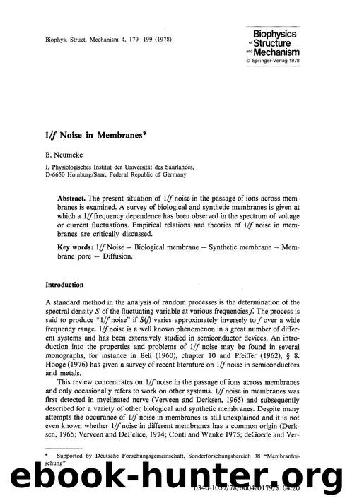 1f noise in membranes by Unknown