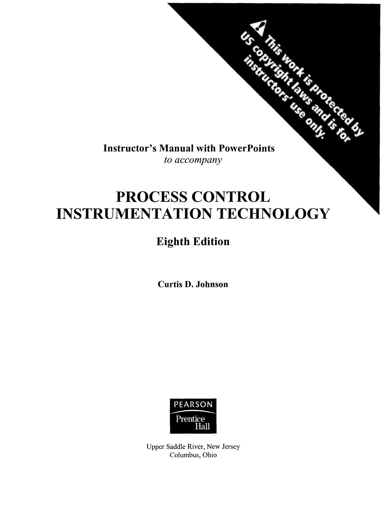 2 INSTRUMENTATION PROCESS CONTROL TECHNOLOGY (8THED) JOHNSON SOLUTIONS MANUAL 186 by Unknown