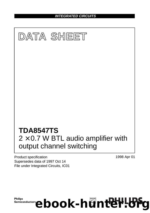 2 x 0.7 W BTL audio amplifier with output channel switching by Philips Semiconductors