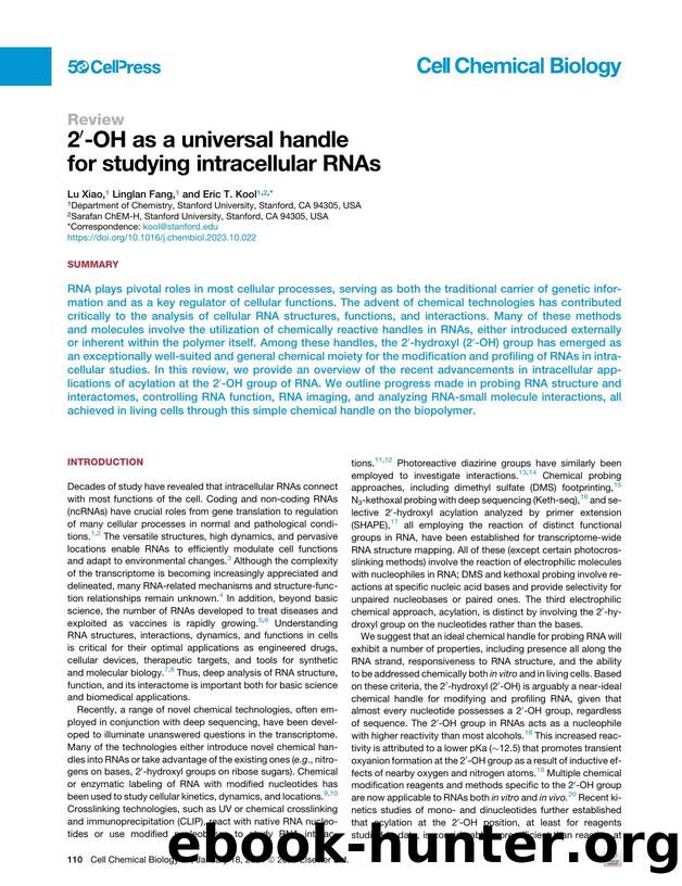 2&prime;-OH as a universal handle for studying intracellular RNAs by Lu Xiao & Linglan Fang & Eric T. Kool