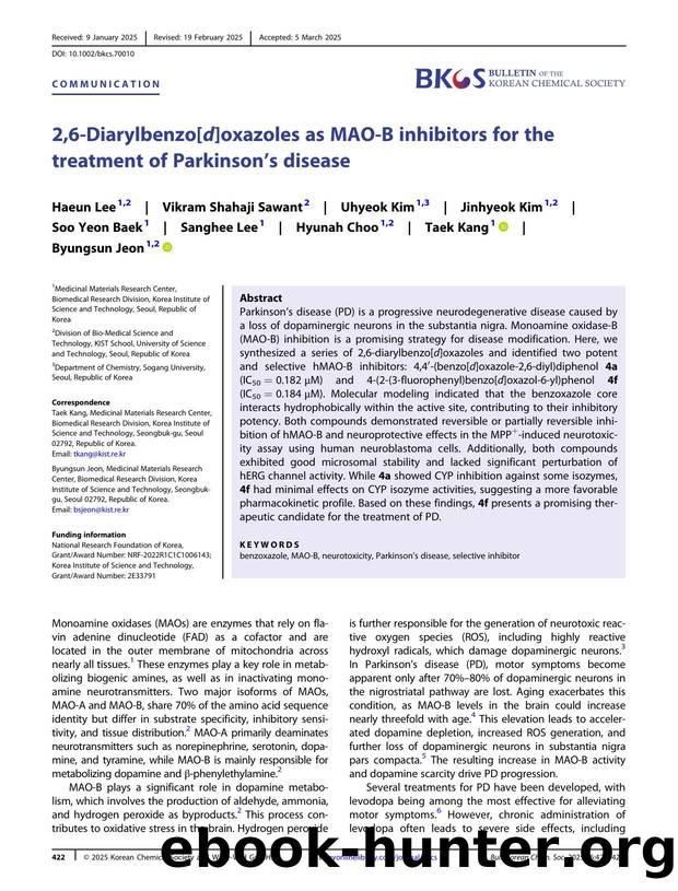 2,6âDiarylbenzo[d]oxazoles as MAOâB Inhibitors for the Treatment of Parkinsonâs Disease by Unknown