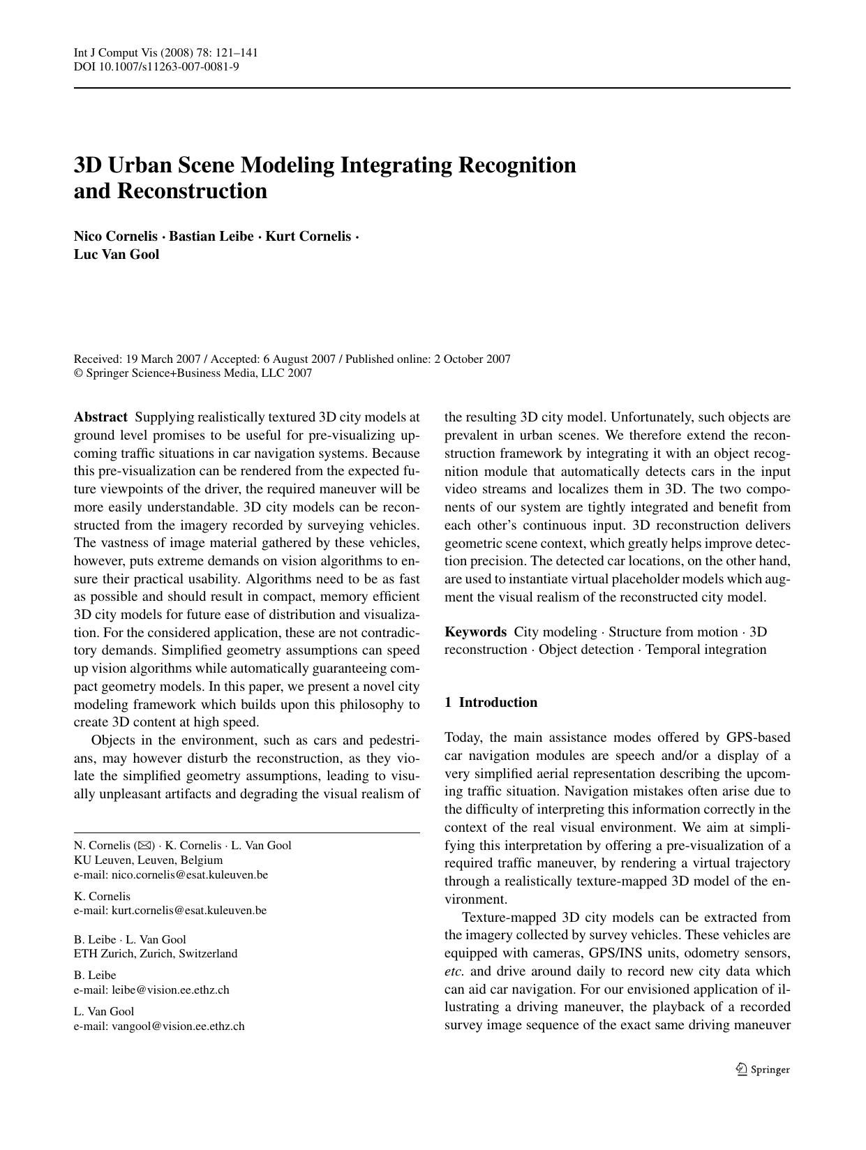 2-3D Urban Scene Modeling Integrating Recognition and Reconstruction by Unknown