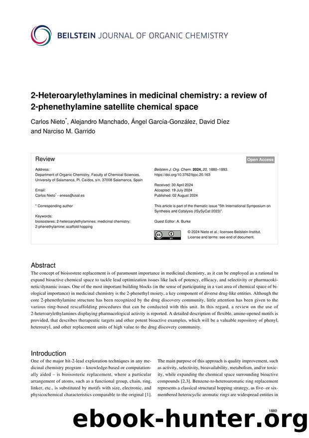 2-Heteroarylethylamines in medicinal chemistry: a review of 2-phenethylamine satellite chemical space by Carlos Nieto Alejandro Manchado Ángel García-González David Díez Narciso M. Garrido