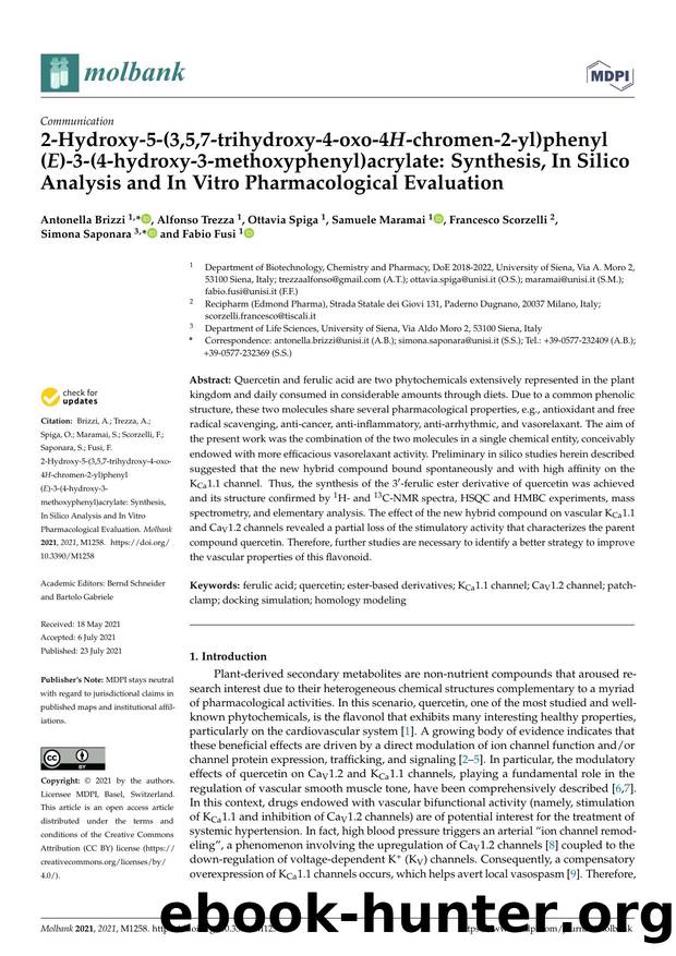 2-Hydroxy-5-(3,5,7-trihydroxy-4-oxo-4H-chromen-2-yl)phenyl (E)-3-(4-hydroxy-3-methoxyphenyl)acrylate: Synthesis, In Silico Analysis and In Vitro Pharmacological Evaluation by unknow
