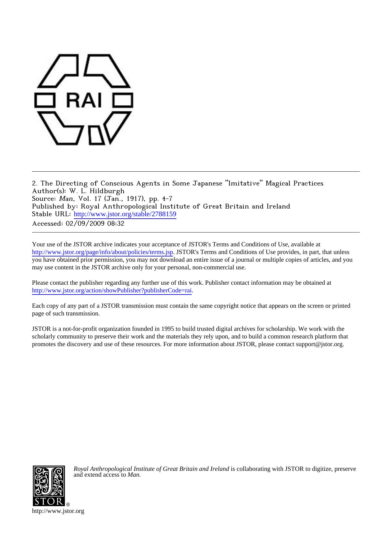 2. The Directing of Conscious Agents in Some Japanese "Imitative" Magical Practices by Unknown