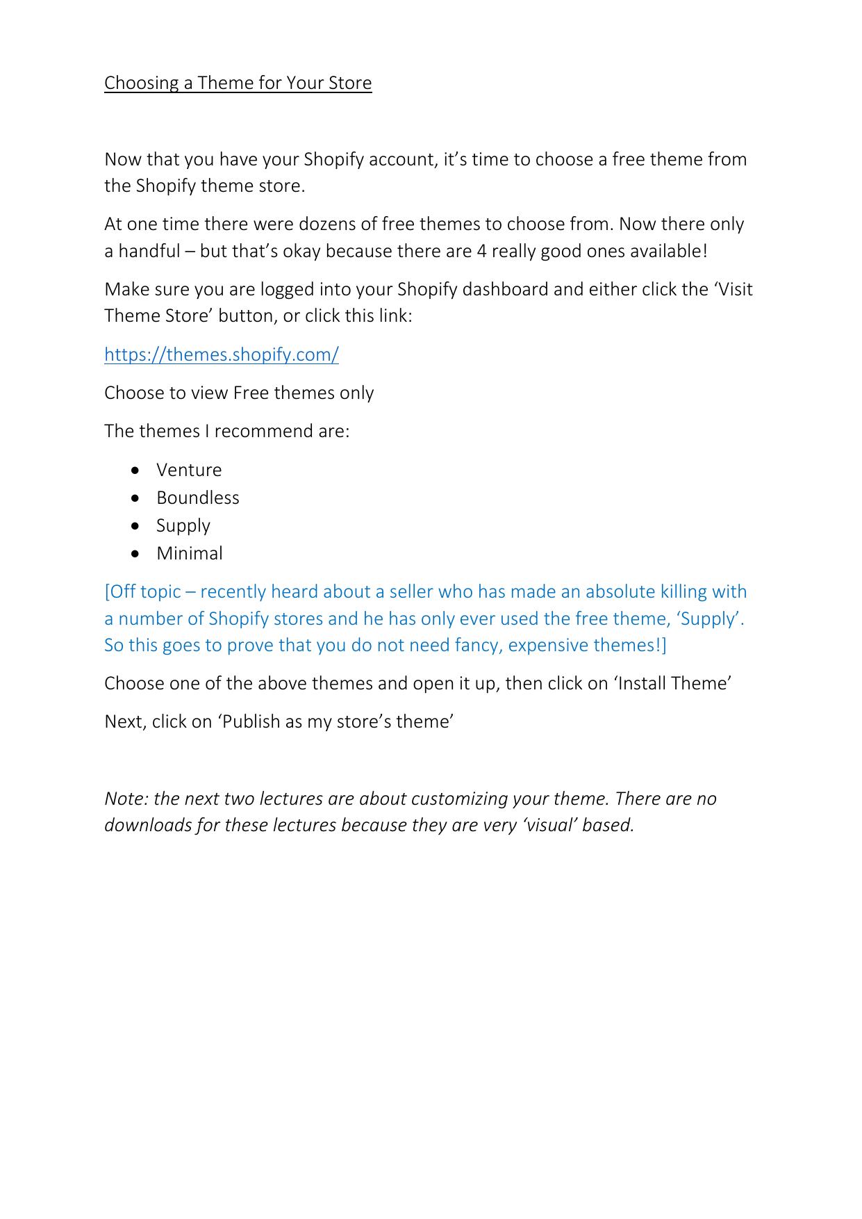 2.1 Choosing a Theme for Your Store.pdf by Julie Wilson