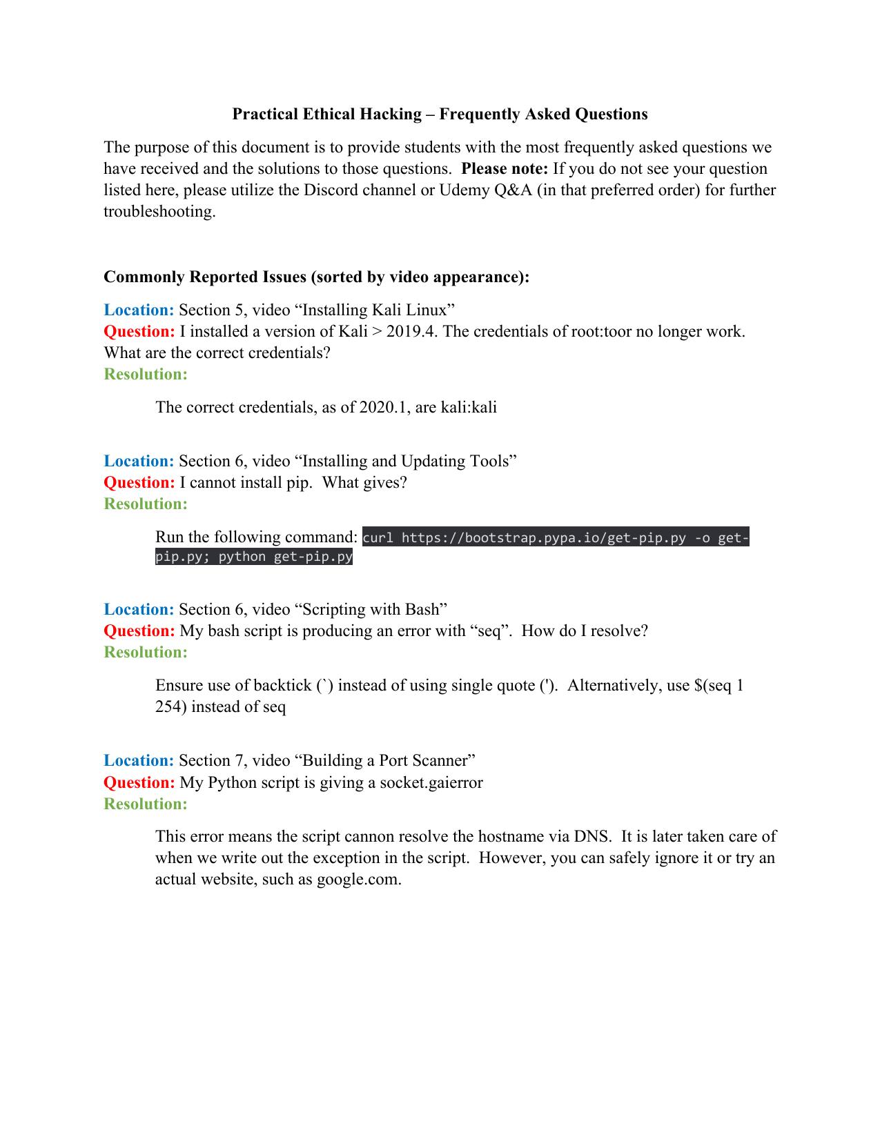 2.1 Practical Ethical Hacking by Heath Adams
