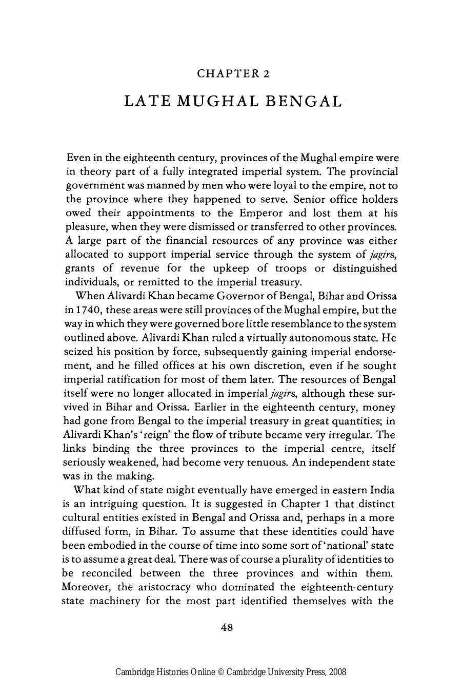2.2 Bengal, The British Bridgehead by Eastern India 1740-1828 by Peter James Marshall