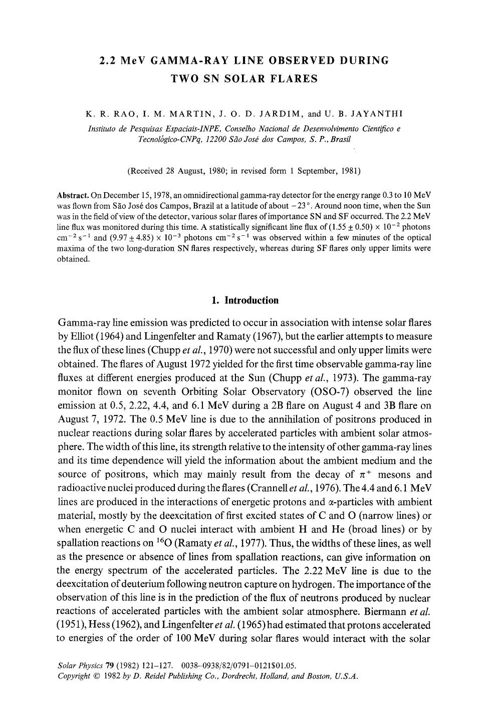 2.2 MeV gamma-ray line observed during two SN solar flares by Unknown