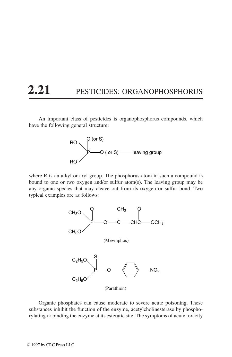 2.21 PESTICIDES: ORGANOPHOSPHORUS by Pradyot Patnaik