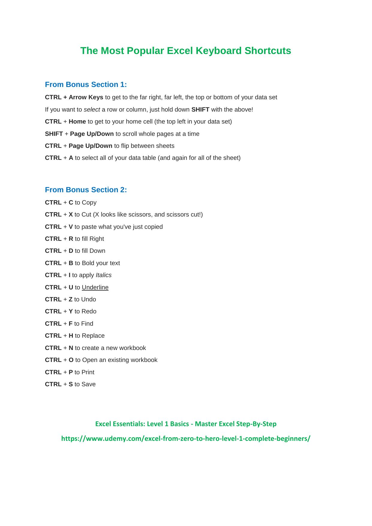 2.3 The Most Popular Excel Keyboard Shortcuts.pdf by Alan Jarvis