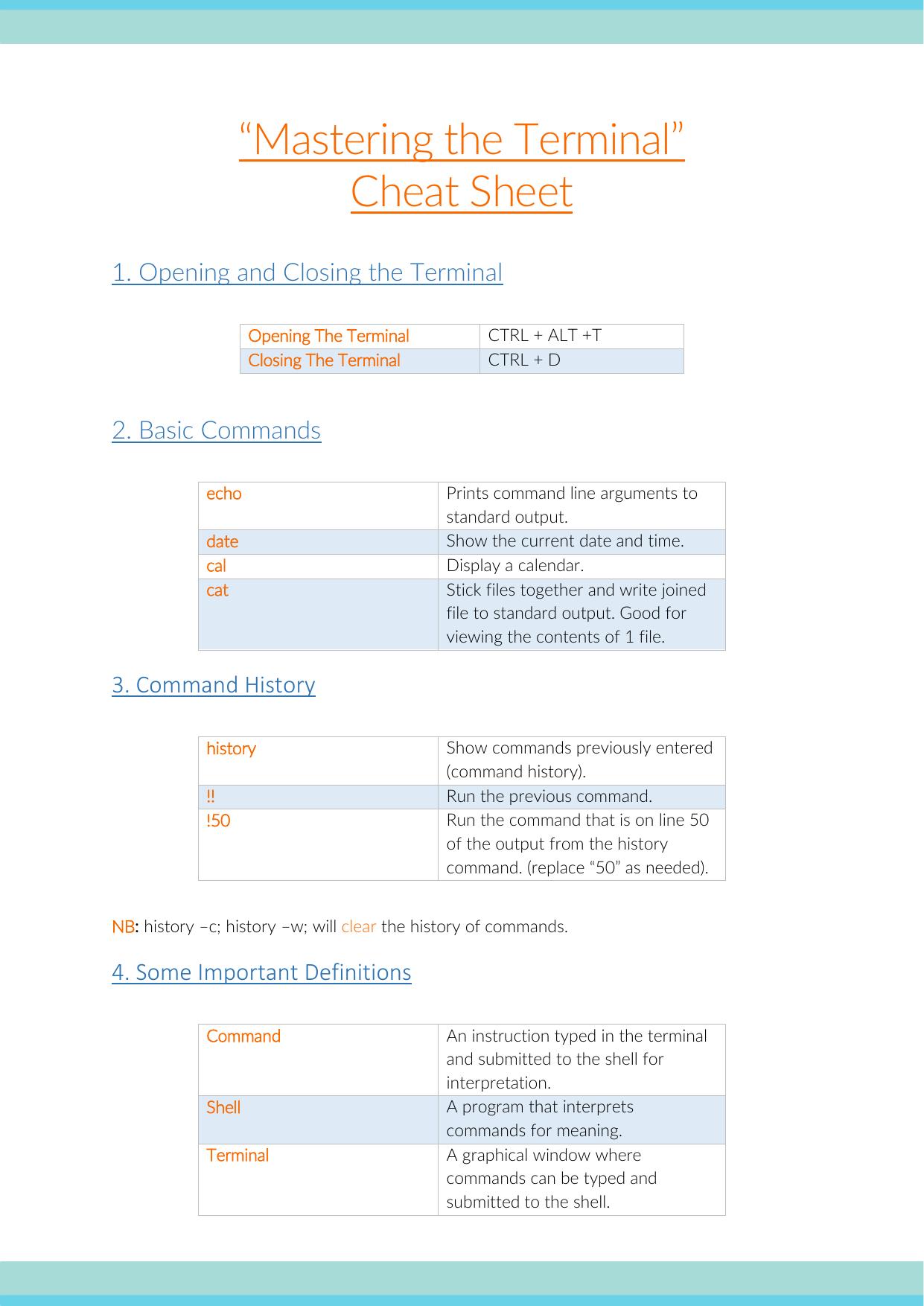 20.1 Section 2 Command Cheat Sheet.pdf by UoN User