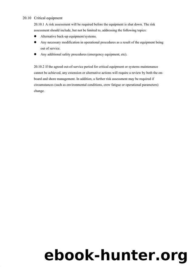 20.10 - Critical equipment by Redistributed by Regs4ships Ltd