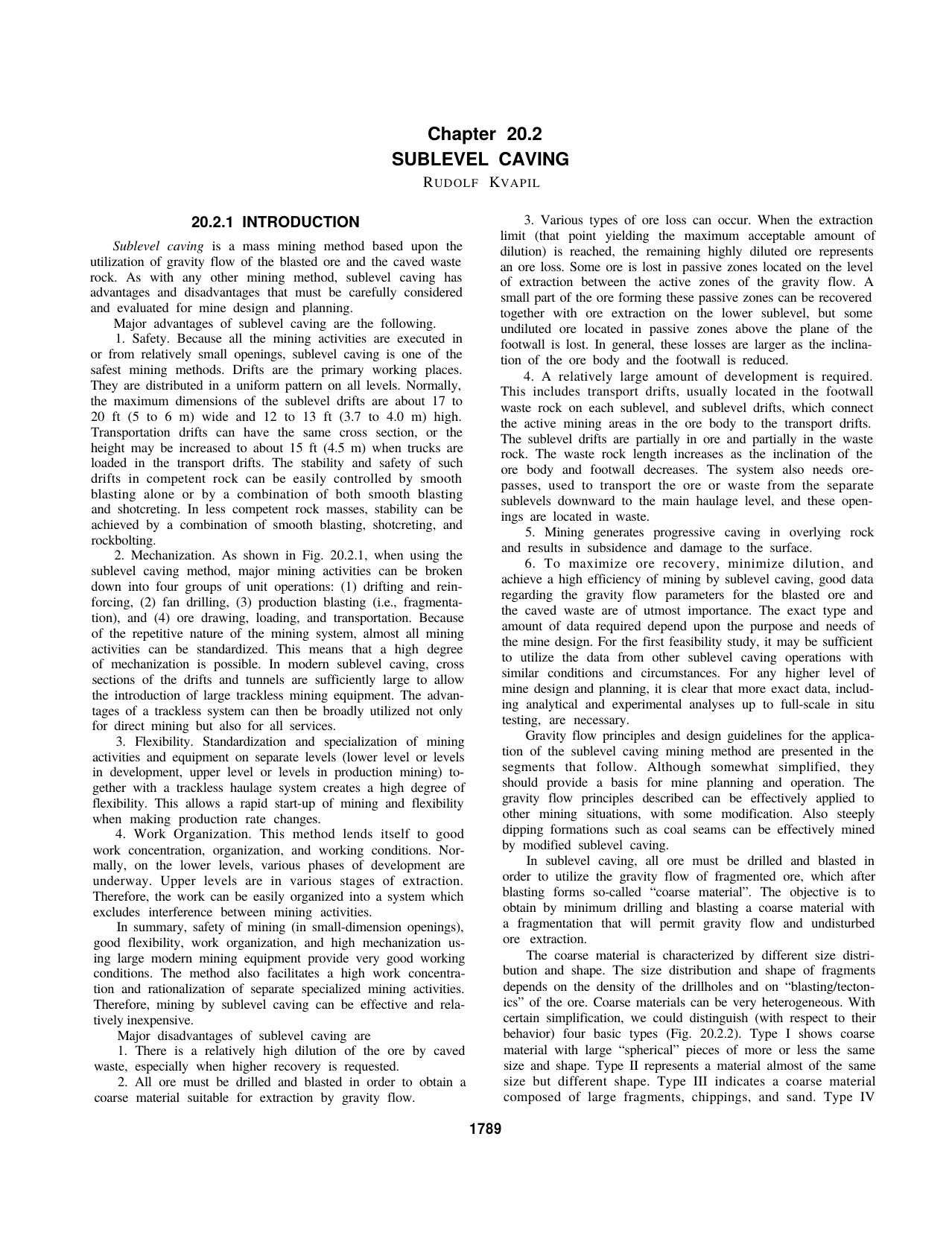20.2 Sublevel Caving by Society for Mining Metallurgy & Exploration Inc
