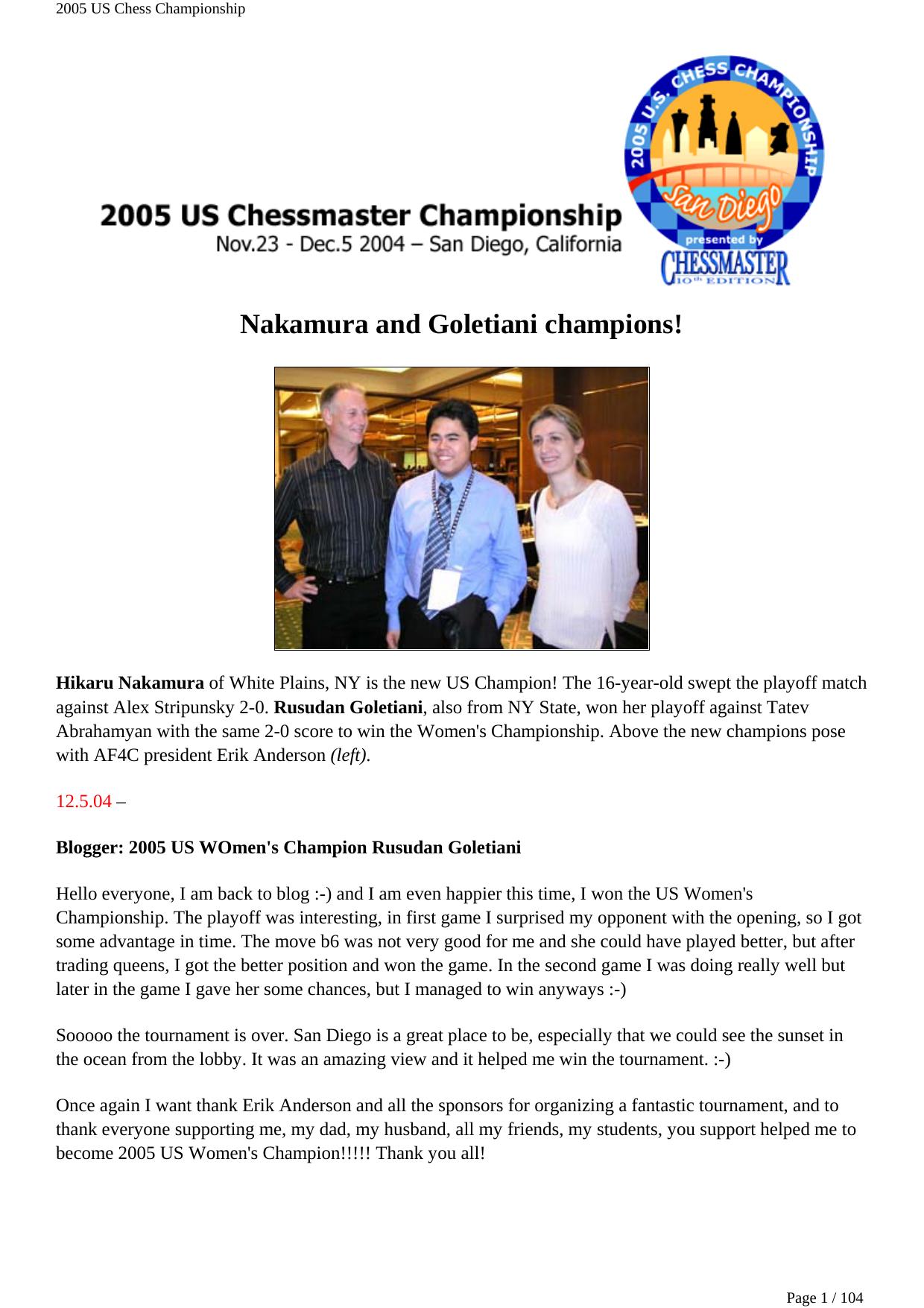 2005 US Chess Championship by KidChaos