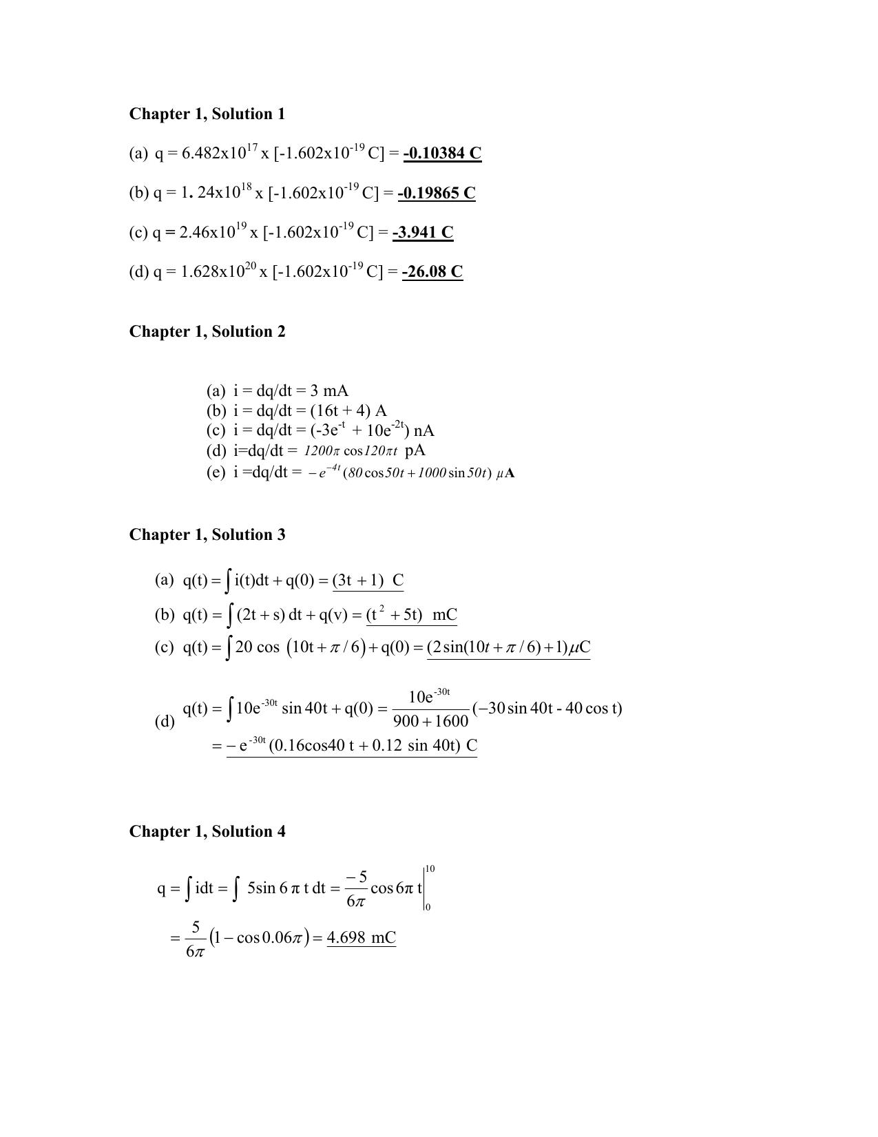 2009 - Fundamentals of Electric Circuits by Solutions (Alexander & Sadiku)