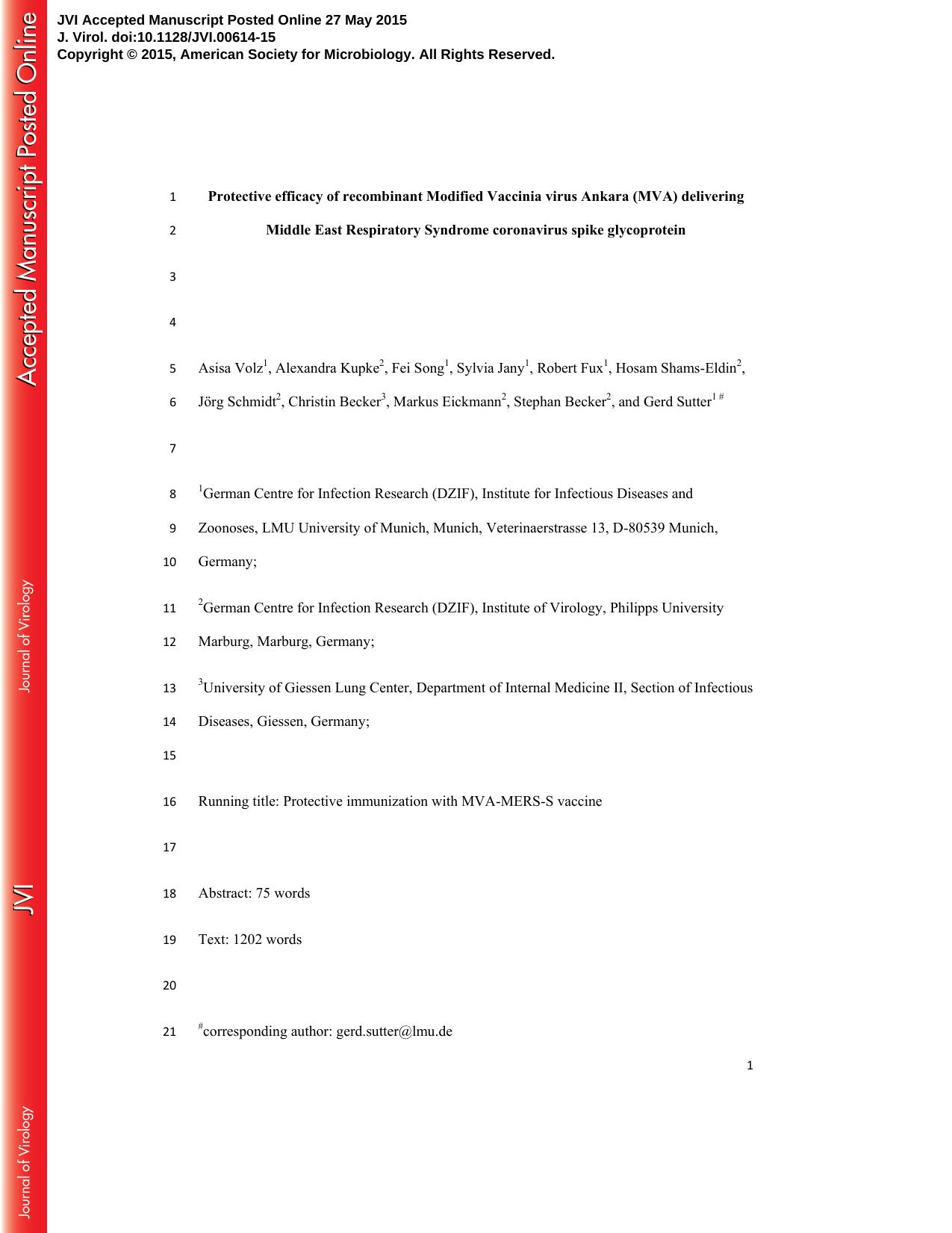 2015 Protective Efficacy of Recombinant Modified Vaccinia Virus Ankara Delivering Middle East Respiratory Syndrome Coron by Unknown