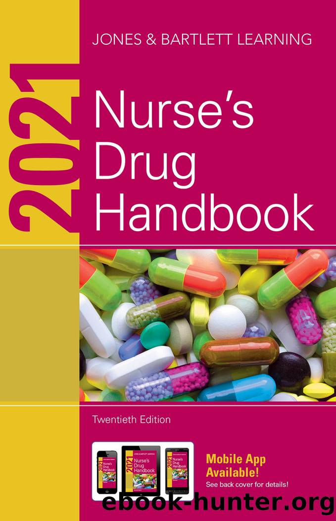 2021 Nurse's Drug Handbook by Jones && Bartlett Learning Jones &&;