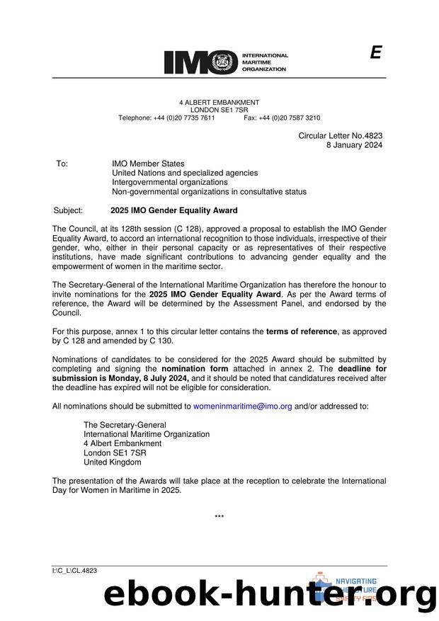 2025 IMO Gender Equality Award by Dany Broderick-Bunn