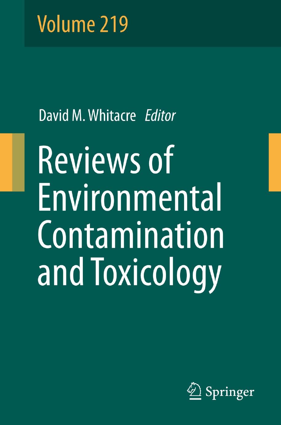 219. Reviews of Environmental Contamination and Toxicology (2012) by Unknown