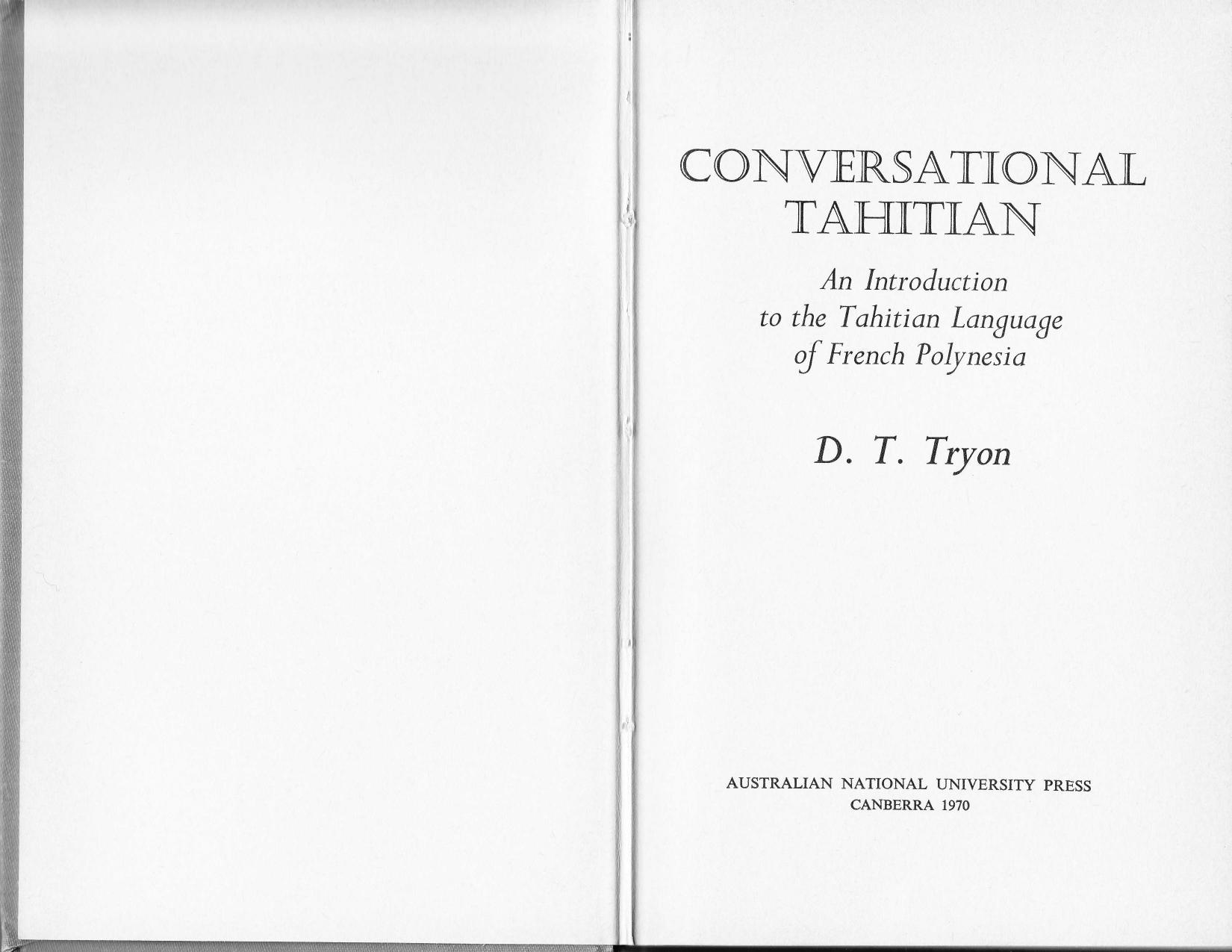 22 Conversational Tahitian An introduction to the Tahitian Language of French Polynesia by Unknown