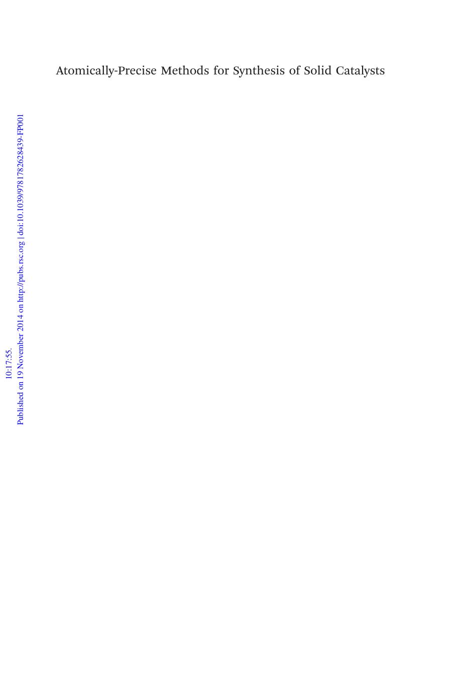 22. Atomically-precise Methods for Synthesis of Solid Catalysts (2015) by Unknown