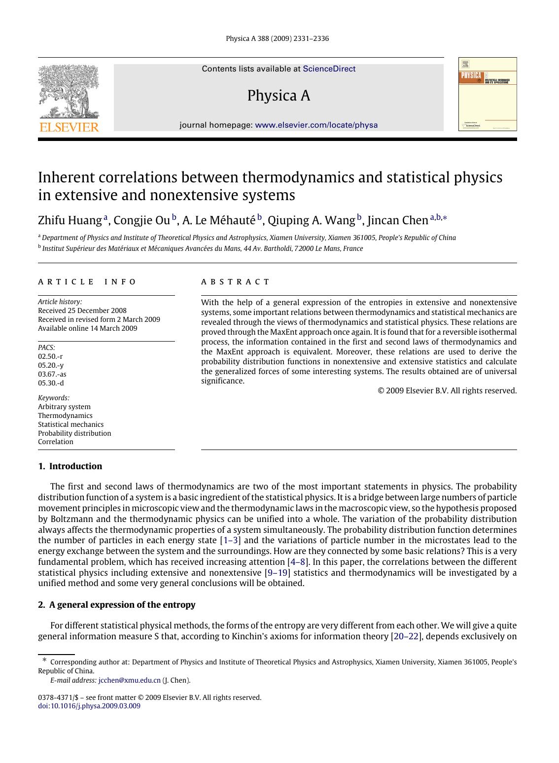 2331-2336 by Z. Huang; C. Ou; A.L. Méhauté; Q.A. Wang; J. Chen