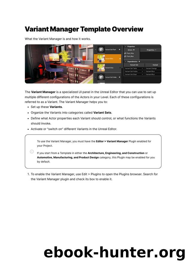235 Variant Manager Template Overview by Unknown