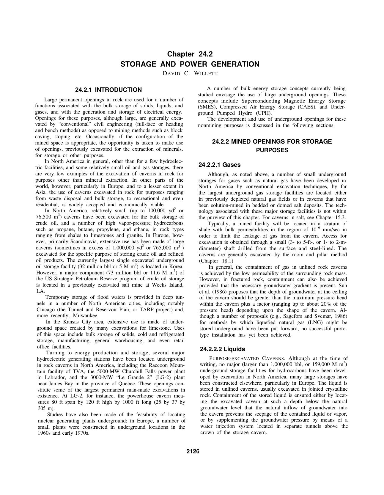 24.2 Storage and Power Generation by Society for Mining Metallurgy & Exploration Inc