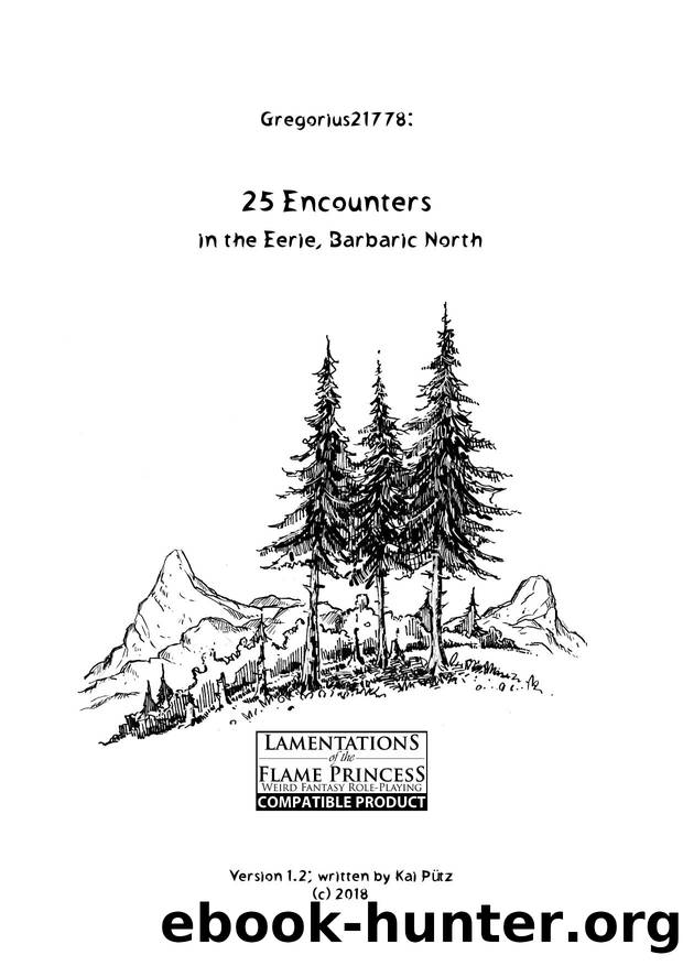 25 Encounters in the Eerie Barbaric North [v1.2 bw] (LotFP) by Unknown