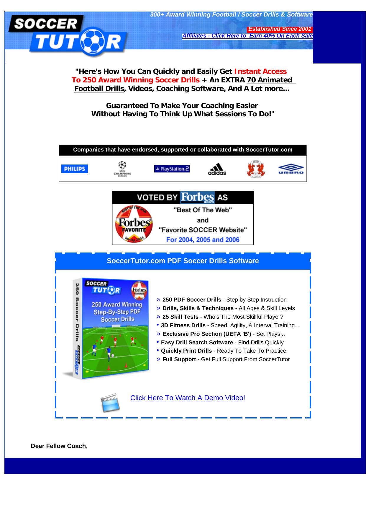 250 Award Winning Soccer Drills Software. by Best of Kuszter's Collection