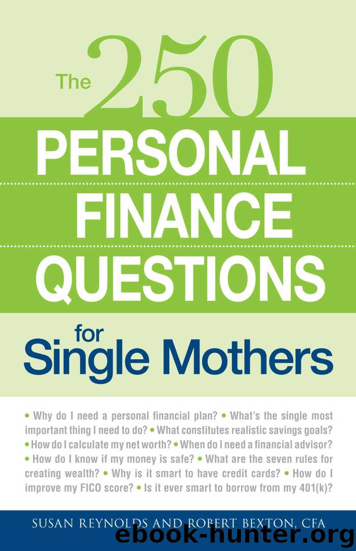250 Personal Finance Questions for Single Mothers by Susan Reynolds Robert Bexton