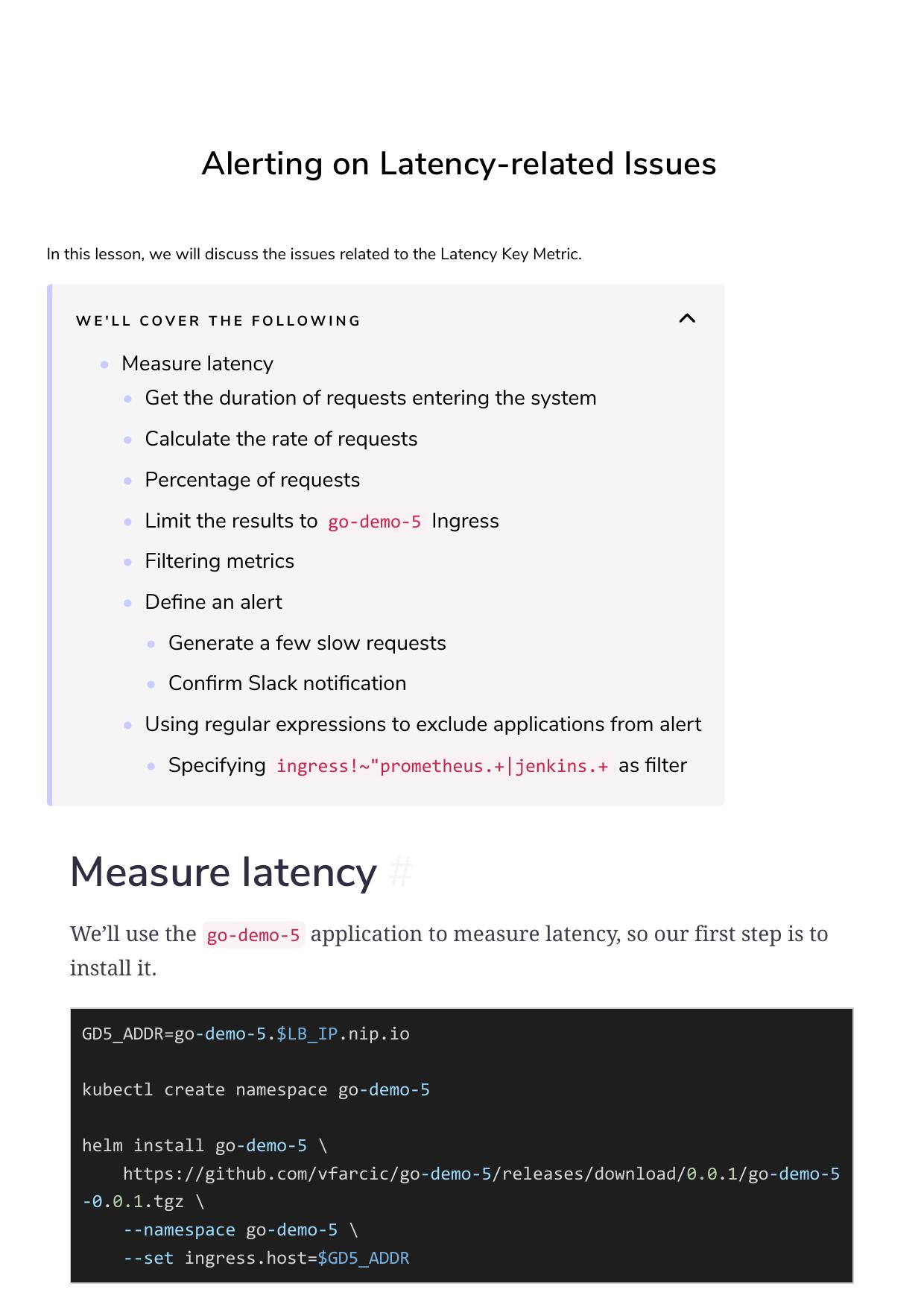 26 Alerting on Latency related Issues by Unknown