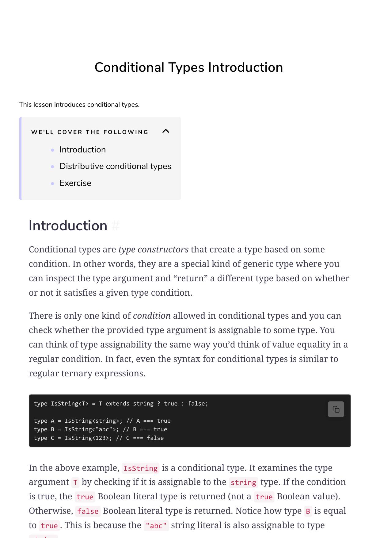 26 Conditional Types Introduction by Unknown