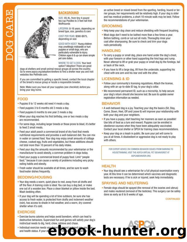 26. Dog Care (Article) author The American Society for the Prevention of Cruelty to Animals by Unknown