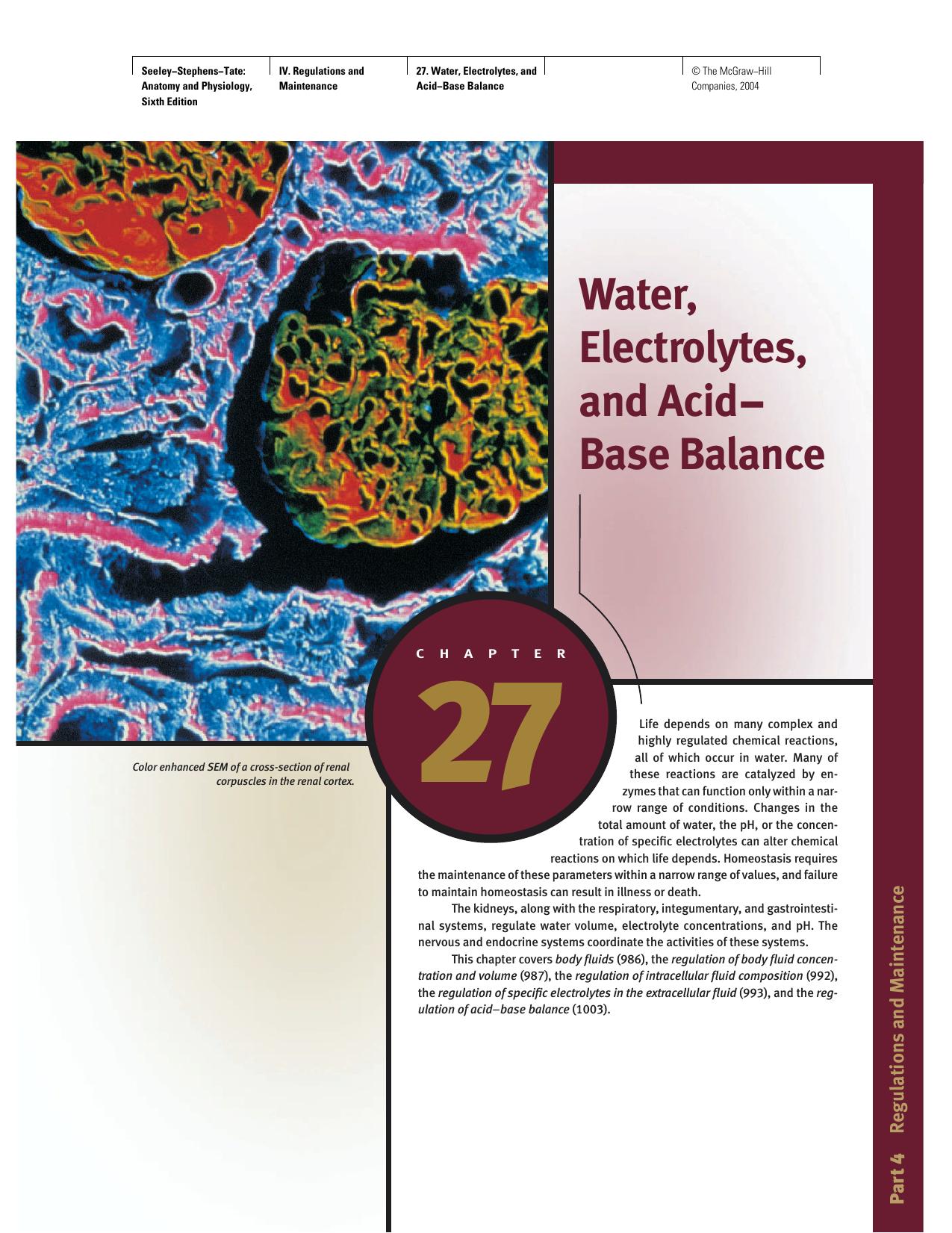 27 Water, Electrolytes, and Acid-Base Balance by Unknown