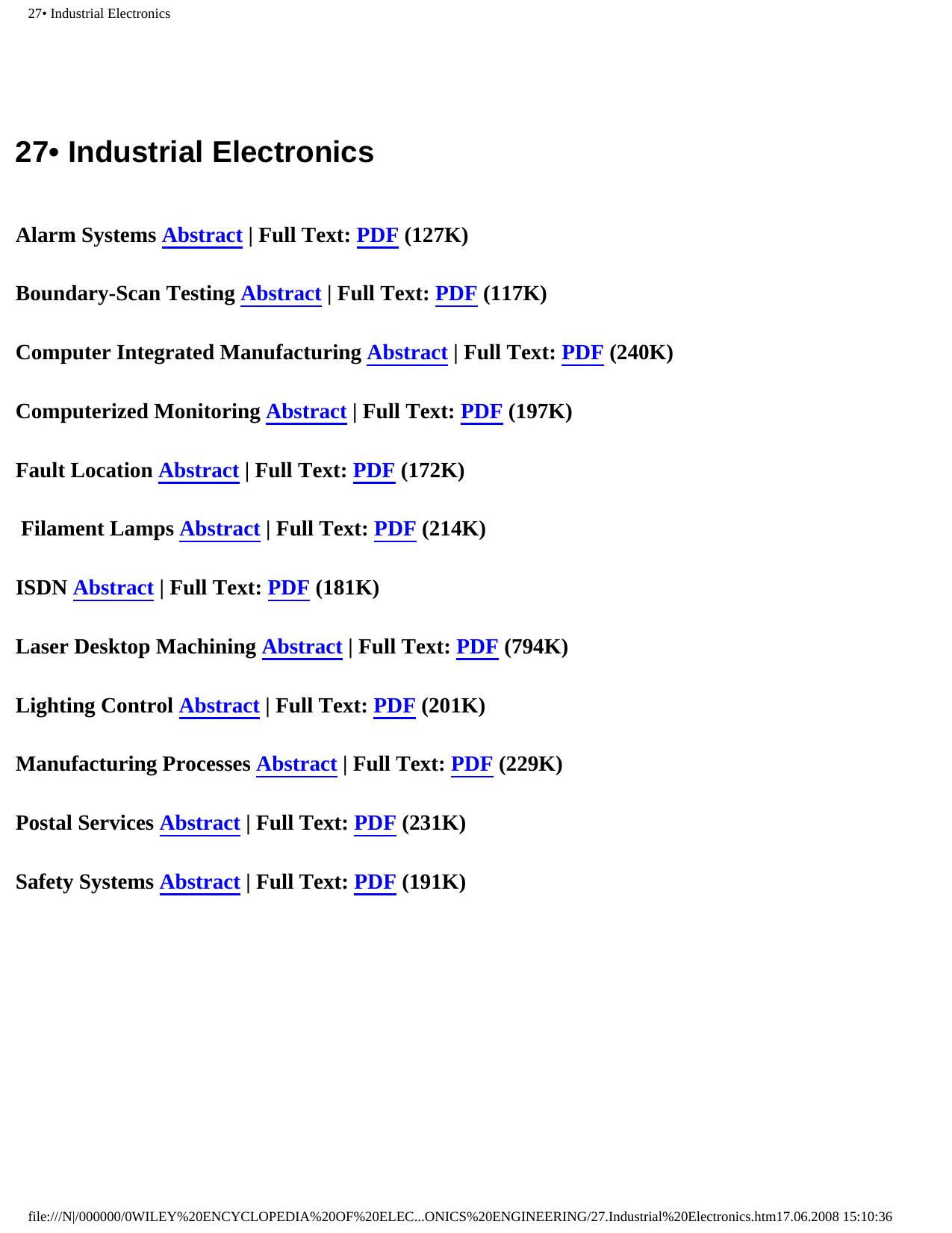 27.Industrial Electronics by John G. Webster (Editor)